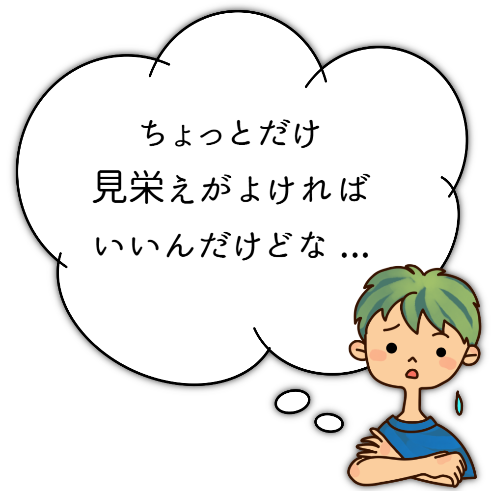 ちょっとだけ見栄えがよければいいんだけどな…